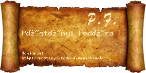 Pöstényi Fedóra névjegykártya